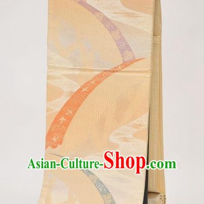 Traditional Japanese Kimono Golden Brocade Belts Kimonos Yukata Waistband for Women