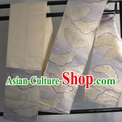 Traditional Japanese Kimono Lilac Belts Kimonos Yukata Brocade Waistband for Women
