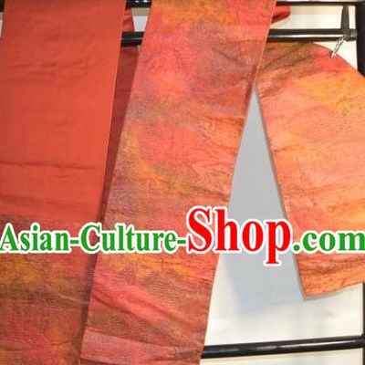 Traditional Japanese Kimono Wedding Red Belts Kimonos Yukata Brocade Waistband for Women