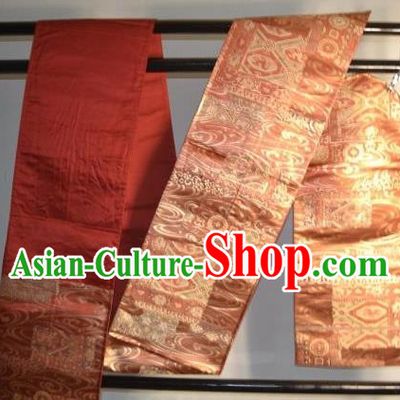 Traditional Japanese Kimono Wedding Wine Red Belts Kimonos Yukata Brocade Waistband for Women