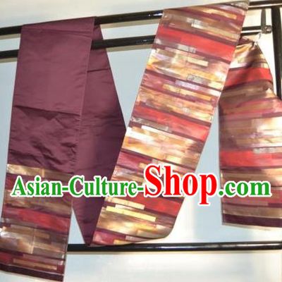 Traditional Japanese Wedding Kimono Purple Belts Kimonos Yukata Brocade Waistband for Women