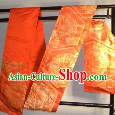 Traditional Japanese Wedding Kimono Red Belts Kimonos Yukata Brocade Waistband for Women
