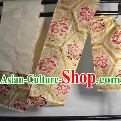 Traditional Japanese Wedding Kimono Golden Belts Kimonos Yukata Brocade Waistband for Women