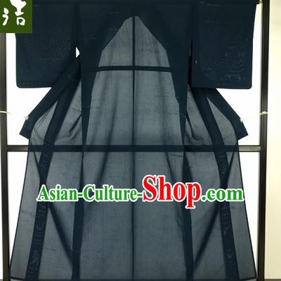 Japanese Traditional Black Gauze Hakama Kimono Japan Haori Apparel Yukata Costume for Men