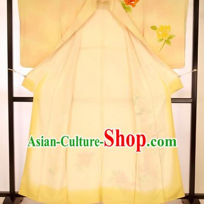 Asian Japan Formal Costume Furisode Kimono Traditional Japanese Yukata Dress for Women