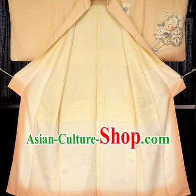 Japan Traditional Formal Costume Printing Furisode Kimono Japanese Yukata Dress for Women