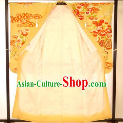Japan Traditional Palace Kimono Formal Costume Furisode Kimonos Printing Yukata Dress for Women