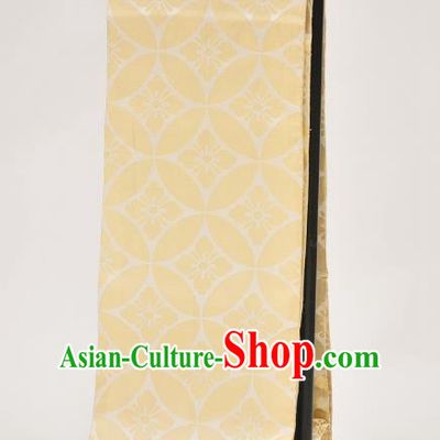 Traditional Japanese Kimonos Embroidered Yellow Belts Yukata Brocade Waistband for Women
