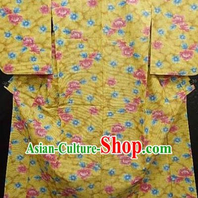 Japan Palace Printing Flowers Kimono Traditional Furisode Kimonos Yukata Dress Formal Costume for Women