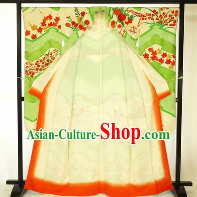 Japan Ancient Empress Printing Furisode Kimonos Traditional Female Yukata Dress Formal Costume for Women