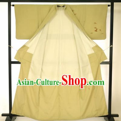 Japanese Ancient Male Ginger Kimono Formal Costume Traditional Hakama Apparel Yukata for Men