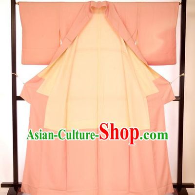 Japan Ancient Empress Pink Furisode Kimonos Traditional Female Yukata Dress Formal Costume for Women