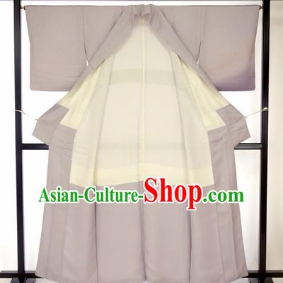 Japanese Ancient Grey Kimono Formal Costume Traditional Hakama Apparel Yukata for Men