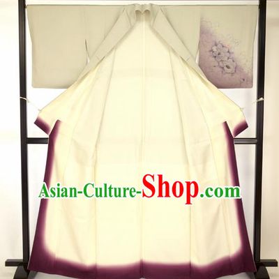 Japan Traditional Peony Furisode Kimonos Ancient Yukata Dress Formal Costume for Women