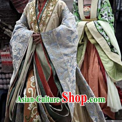 Chinese Ancient Spring and Autumn Period Theatre Princess Embroidered Costumes Complete Set for Women