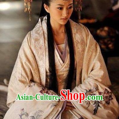 Chinese Ancient Han Dynasty Theatre Princess Hanfu Costume and Headpiece Complete Set