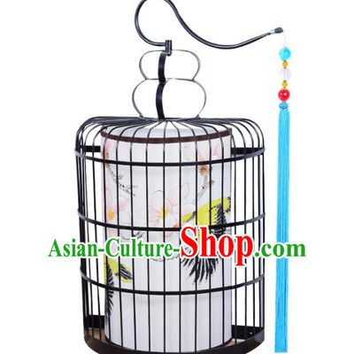 Traditional Chinese Ancient Palace Lantern Hand Painting Ceiling Lanterns Birdcage Hanging Lanern
