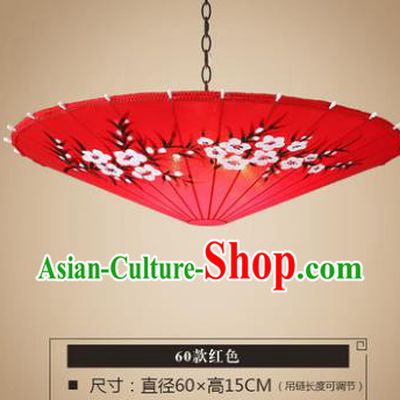 Asian China Traditional Handmade Lantern Red Umbrella Ceiling Lamp Ancient Palace Lanern