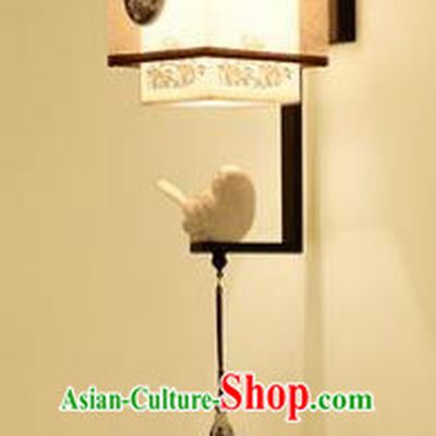 Handmade Traditional Chinese Lantern China Style Wall Lamp Black Frame Electric Palace Lantern