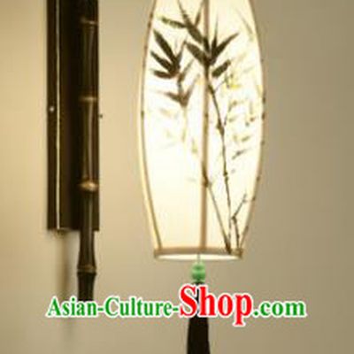 Traditional Asian Chinese Lantern China Ancient Electric Printing Bamboo Wall Lamp Palace Lantern
