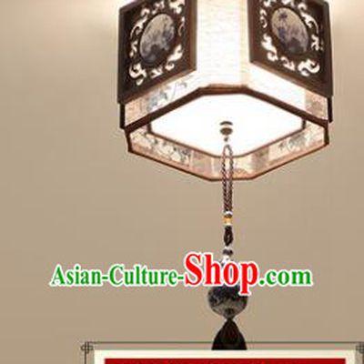 Asian China Traditional Handmade Lantern Painting Ceiling Lamp Ancient Palace Lanern