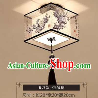 Traditional Chinese Handmade Lantern Classical Tassel Ceiling Lamp Ancient Wintersweet Lanern