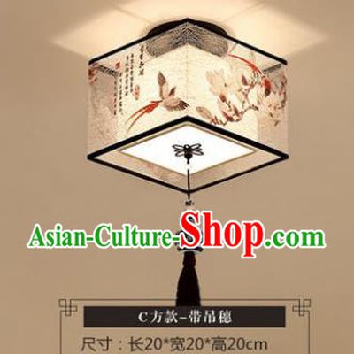 Traditional Chinese Handmade Lantern Classical Magnolia Birds Ceiling Lamp Ancient Lanern