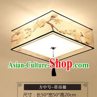Traditional Chinese Handmade Lantern Classical Magnolia Square Ceiling Lamp Ancient Lanern