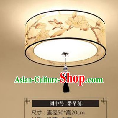 Traditional Chinese Handmade Lantern Classical Magnolia Round Ceiling Lamp Ancient Lanern