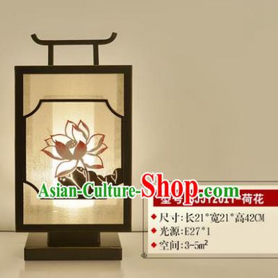 Traditional Asian Chinese Lantern China Ancient Electric Lotus Desk Lamp Palace Lantern