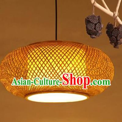 Traditional China Handmade Lantern Ancient Bamboo Weaving Hanging Lanterns Palace Ceiling Lamp