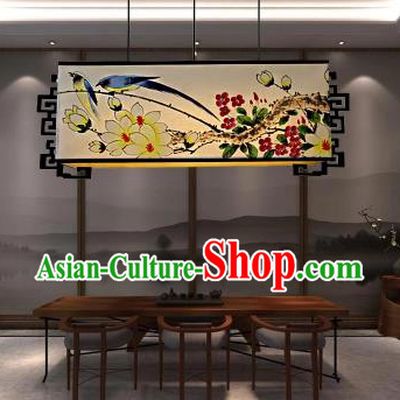 Traditional China Handmade Lantern Ancient Printing Flowers Birds Hanging Lanterns Palace Ceiling Lamp