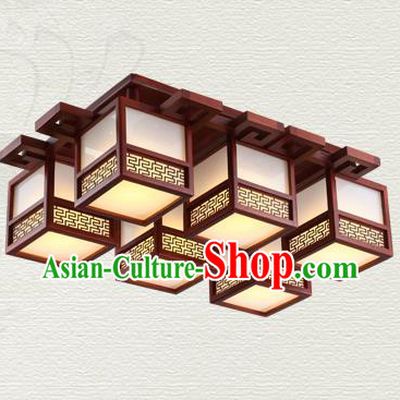 China Traditional Handmade Ancient Wood Lantern Six-pieces Palace Lanterns Ceiling Lamp