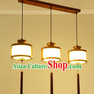 China Traditional Handmade Lantern Ancient Hanging Three-pieces Lanterns Palace Ceiling Lamp