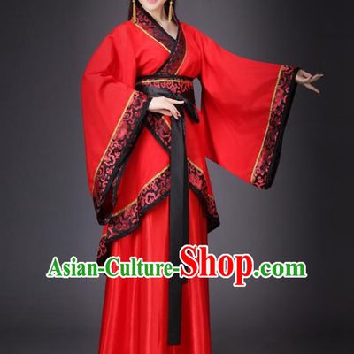 Chinese Ancient Princess Wedding Costume Han Dynasty Bride Embroidered Hanfu Dress for Women