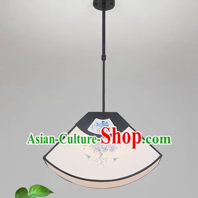 Traditional China Handmade Lantern Ancient Printing Fan Hanging Lanterns Palace Ceiling Lamp