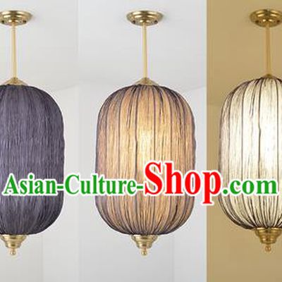 China Handmade Lantern Traditional Lanterns Grey Hanging Lamp Palace Ceiling Lamp