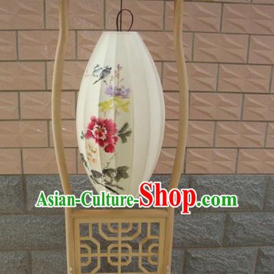Asian China Handmade Red Floor Lanterns Traditional Ancient Wood Palace Lantern