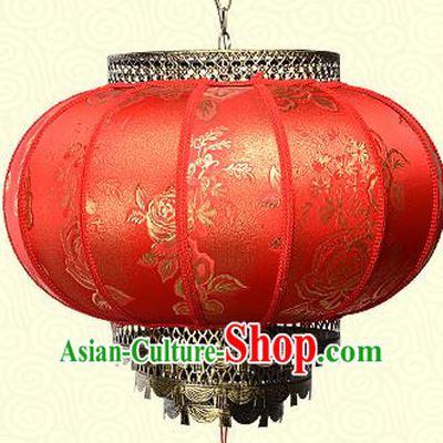Chinese Handmade Palace Peony Lanterns Traditional New Year Red Hanging Lantern