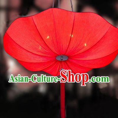 Chinese Classical Handmade Palace Lanterns Traditional Red Lotus Hanging Lantern Ancient Ceiling Lamp