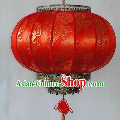 Chinese Ancient Handmade Red Palace Lanterns Traditional Round Hanging Lantern
