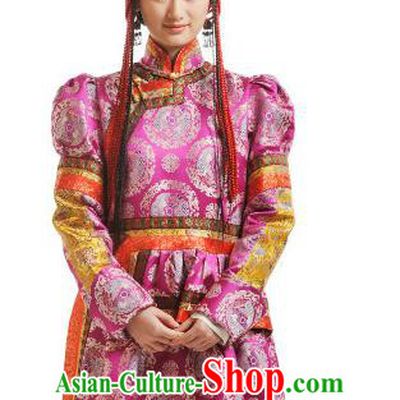 Chinese Qing Dynasty Mongolian Princess Historical Costume Ancient Nobility Lady Clothing for Women