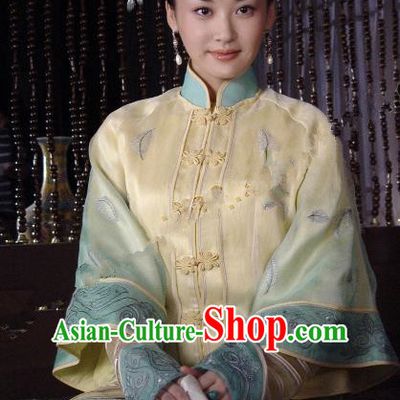 Chinese Ancient Qing Dynasty Empress Dowager Xiaozhuang YuEr Embroidered Manchu Dress Historical Costume for Women