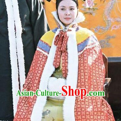 Chinese Ancient Qing Dynasty Historical Costume Empress Dowager Cian Embroidered Dress for Women