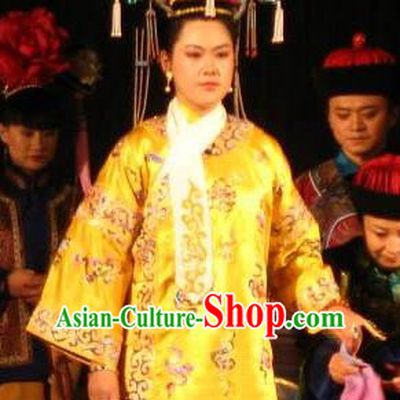 Chinese Ancient Qing Dynasty Historical Costume Empress of Guangxu Embroidered Dress for Women