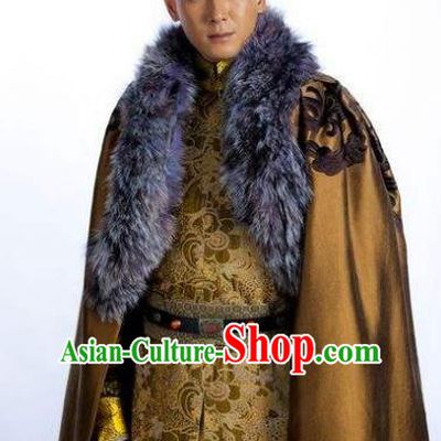 Chinese Ancient Qing Dynasty Manchu Prince Regent Dorgon Historical Costume for Men
