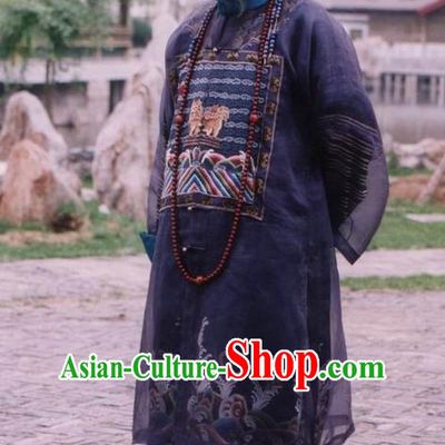 Chinese Qing Dynasty Civilian Court Official Historical Costume Ancient Manchu Minister Mingzhu Clothing for Men
