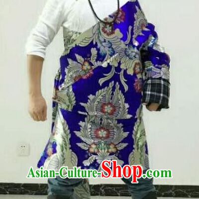 Traditional Chinese Zang Nationality Costume, Tibetan Ethnic Minority Kang-pa Royalblue Tibetan Robe for Men