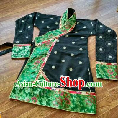 Chinese Tibetan Nationality Costume Black Blouse, Traditional Zang Ethnic Minority Shirts Clothing for Women