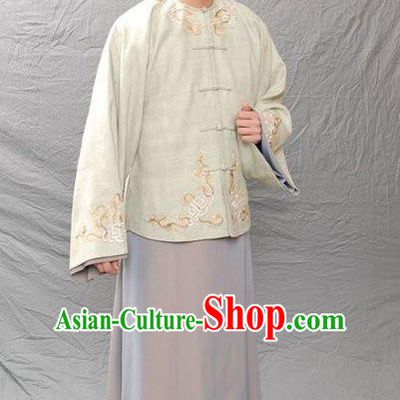 Chinese Qing Dynasty Author Pu Songling Historical Costume Ancient Writer Clothing for Men
